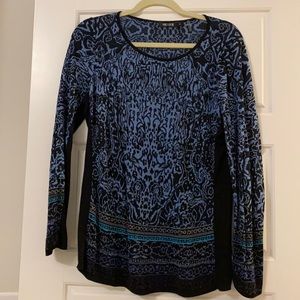 Nic + Zoe navy and blue sweater